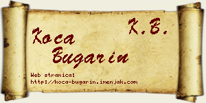 Koča Bugarin vizit kartica